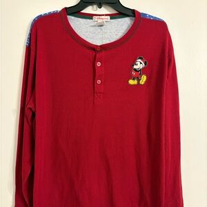 Vintage 90’s Disney Holiday Red and Green Shirt with Disney Characters on back